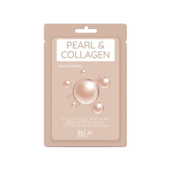 Me lakštinė veido kaukė su perlais ir kolagenu, 1 vnt.