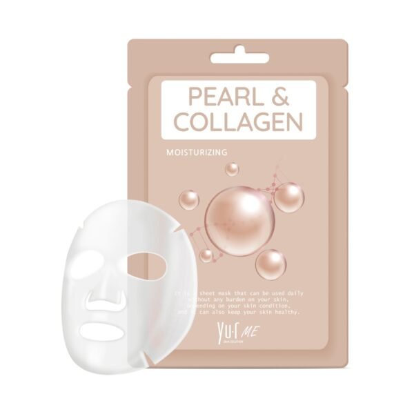 Me lakštinė veido kaukė su perlais ir kolagenu, 1 vnt.